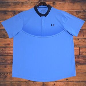 Under‎ Armour Iso Chill Polo Shirt Men's XXL Golf Performance Stretch Blue/Black